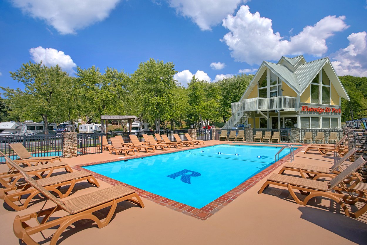 Pool view of RV Park in Pigeon Forge